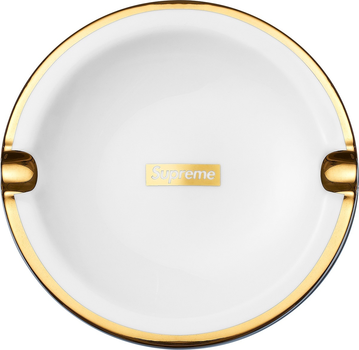 Gold Trim Ceramic Ashtray